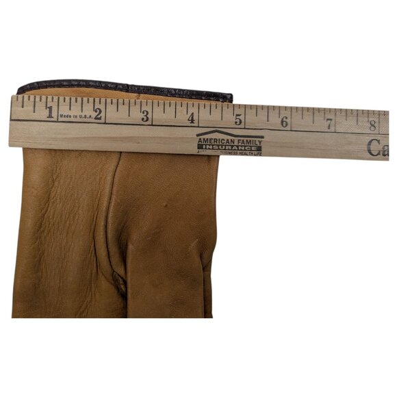 VTG Brotherhood Gloves by Wells Lamont Chicago 1694 Sz M Yellow Buckskin Leather - Picture 11 of 13